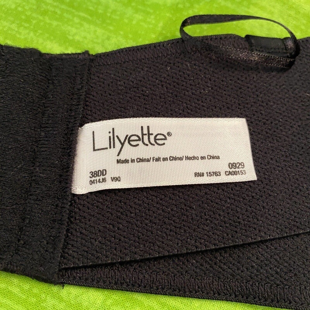 Lilyette Black Strapless Elastic Wings 0929 Comfort Coverage Sz 38DD - Picture 5 of 6